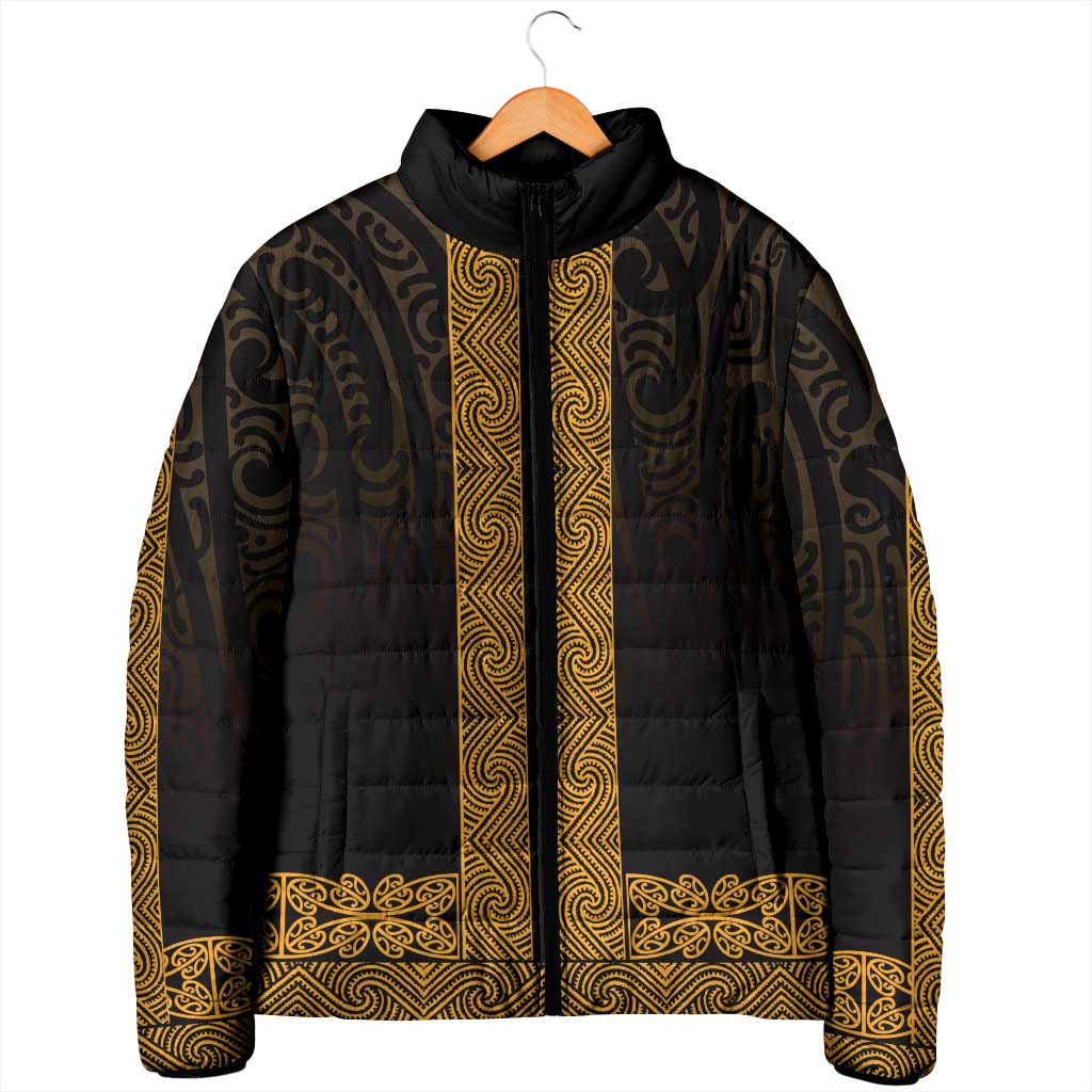 New Zealand Maori Kowhaiwhai Padded Jacket Karaka Maui and Mangopare LT9 - Polynesian Pride
