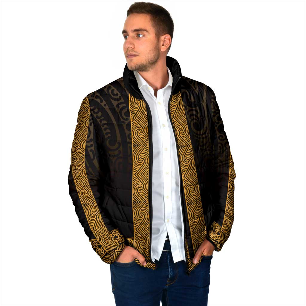 New Zealand Maori Kowhaiwhai Padded Jacket Karaka Maui and Mangopare LT9 - Polynesian Pride