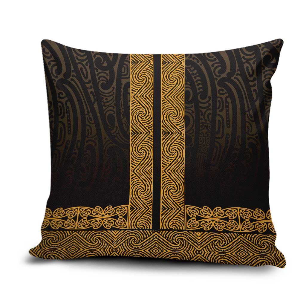 New Zealand Maori Kowhaiwhai Pillow Cover Karaka Maui and Mangopare LT9 Gold - Polynesian Pride