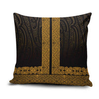 New Zealand Maori Kowhaiwhai Pillow Cover Karaka Maui and Mangopare LT9 Gold - Polynesian Pride