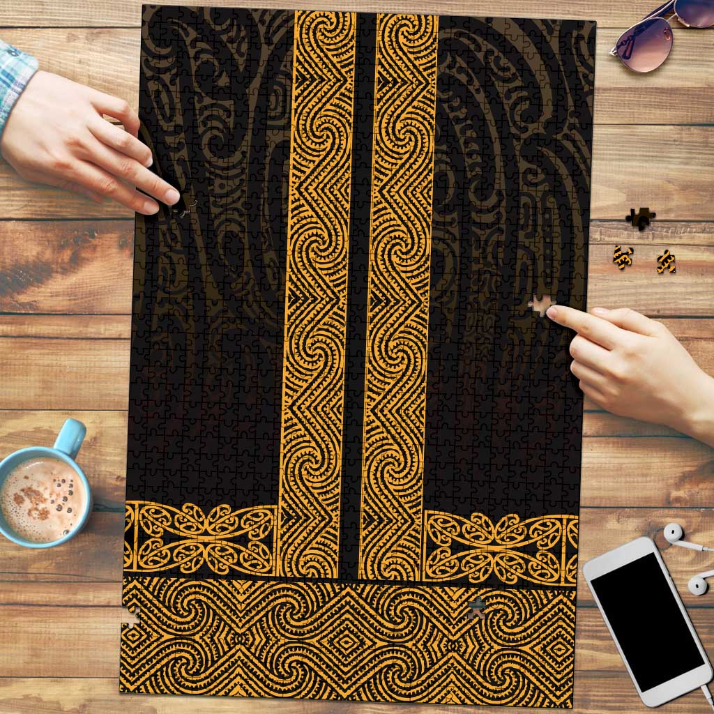 New Zealand Maori Kowhaiwhai Puzzle Karaka Maui and Mangopare LT9 Gold - Polynesian Pride