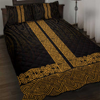 New Zealand Maori Kowhaiwhai Quilt Bed Set Karaka Maui and Mangopare LT9 Gold - Polynesian Pride
