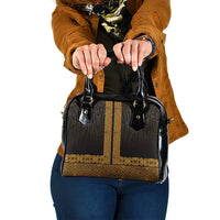 New Zealand Maori Kowhaiwhai Shoulder Handbag Karaka Maui and Mangopare LT9 One Size Gold - Polynesian Pride