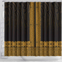 New Zealand Maori Kowhaiwhai Shower Curtain Karaka Maui and Mangopare LT9 - Polynesian Pride