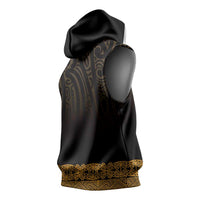 New Zealand Maori Kowhaiwhai Sleeveless Hoodie Karaka Maui and Mangopare LT9 - Polynesian Pride