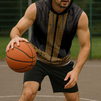 New Zealand Maori Kowhaiwhai Sleeveless Hoodie Karaka Maui and Mangopare LT9 - Polynesian Pride