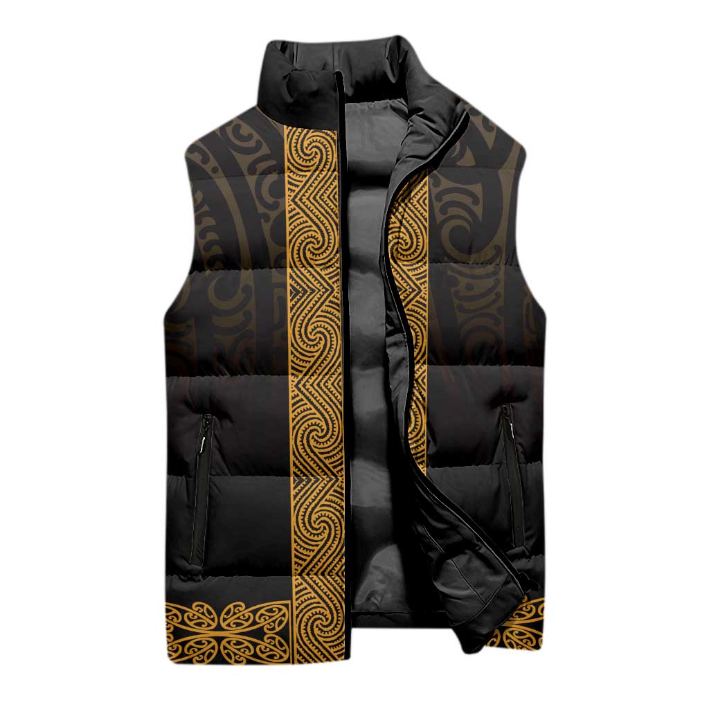 New Zealand Maori Kowhaiwhai Sleeveless Puffer Jacket Karaka Maui and Mangopare LT9 - Polynesian Pride