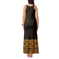 New Zealand Maori Kowhaiwhai Tank Maxi Dress Karaka Maui and Mangopare LT9 - Polynesian Pride