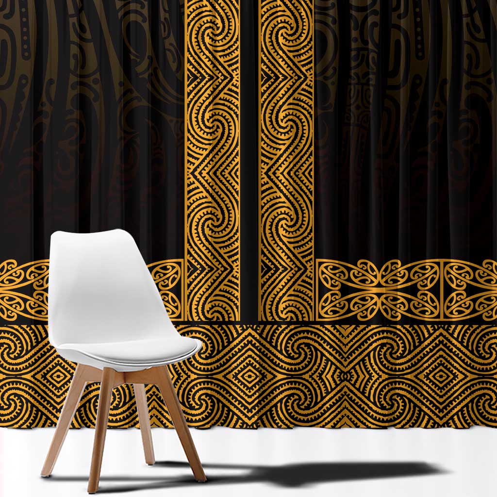New Zealand Maori Kowhaiwhai Window Curtain Karaka Maui and Mangopare LT9 - Polynesian Pride