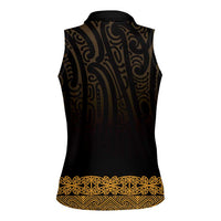 New Zealand Maori Kowhaiwhai Women Sleeveless Polo Shirt Karaka Maui and Mangopare LT9 - Polynesian Pride