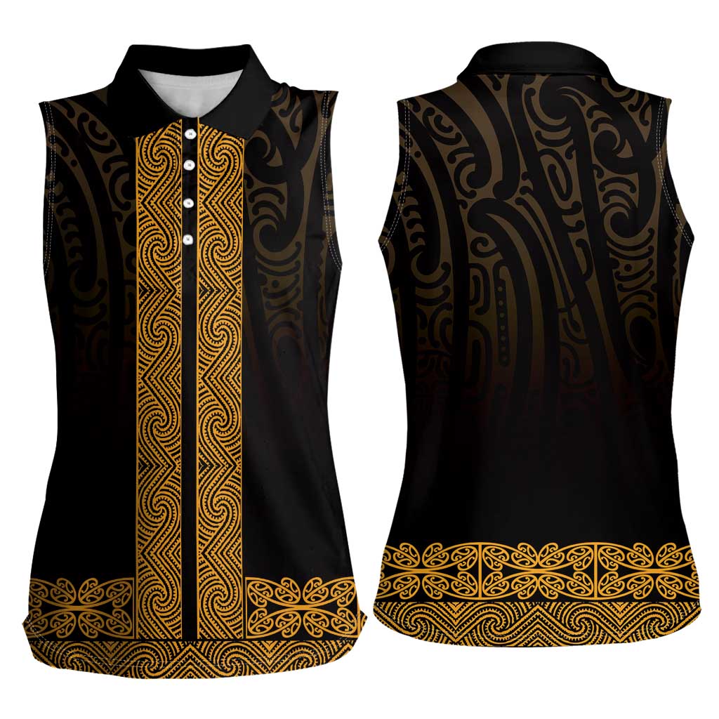 New Zealand Maori Kowhaiwhai Women Sleeveless Polo Shirt Karaka Maui and Mangopare LT9 - Polynesian Pride