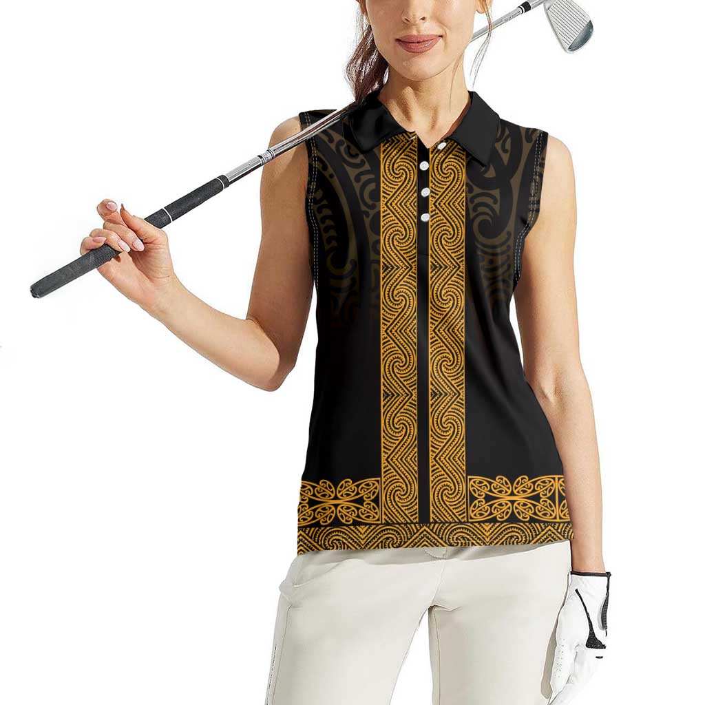 New Zealand Maori Kowhaiwhai Women Sleeveless Polo Shirt Karaka Maui and Mangopare LT9 - Polynesian Pride