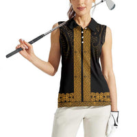 New Zealand Maori Kowhaiwhai Women Sleeveless Polo Shirt Karaka Maui and Mangopare LT9 - Polynesian Pride