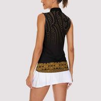New Zealand Maori Kowhaiwhai Women Sleeveless Polo Shirt Karaka Maui and Mangopare LT9 - Polynesian Pride