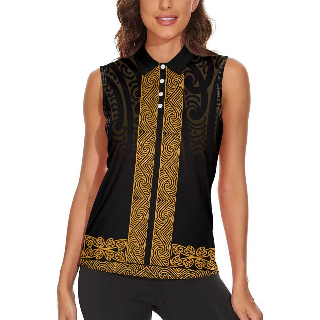 New Zealand Maori Kowhaiwhai Women Sleeveless Polo Shirt Karaka Maui and Mangopare LT9 - Polynesian Pride