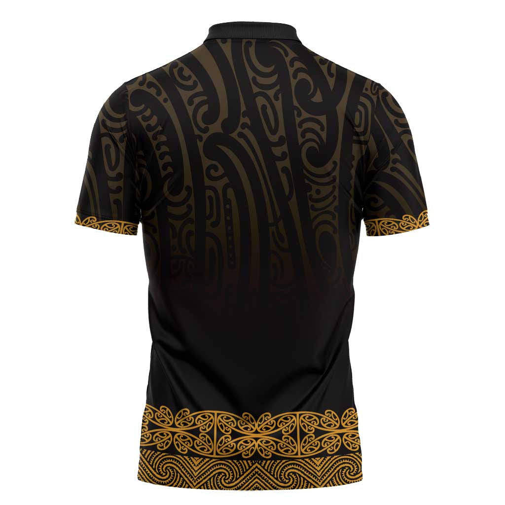 New Zealand Maori Kowhaiwhai Zipper Polo Shirt Karaka Maui and Mangopare LT9 - Polynesian Pride