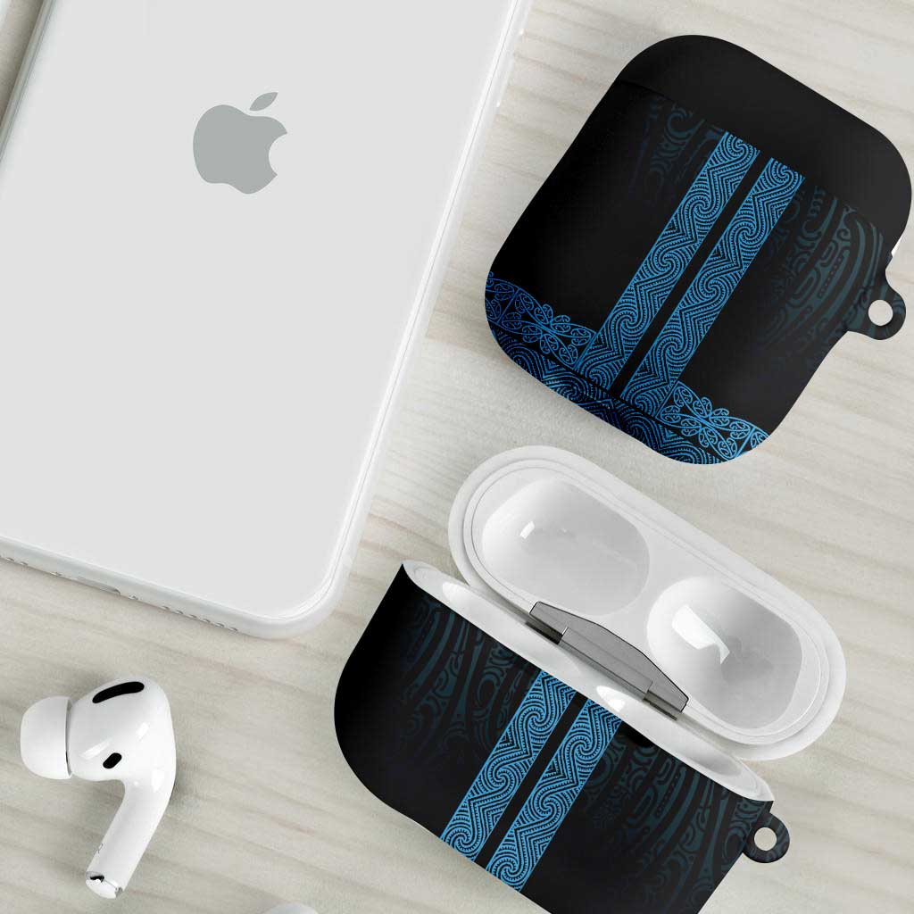 New Zealand Maori Kowhaiwhai AirPods Case Kikorangi Maui and Mangopare LT9 - Polynesian Pride