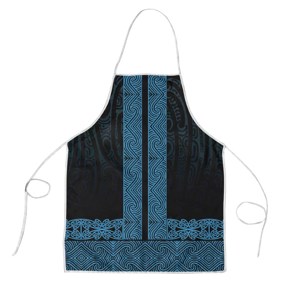 New Zealand Maori Kowhaiwhai Apron Kikorangi Maui and Mangopare LT9 Blue - Polynesian Pride