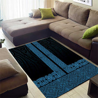 New Zealand Maori Kowhaiwhai Area Rug Kikorangi Maui and Mangopare