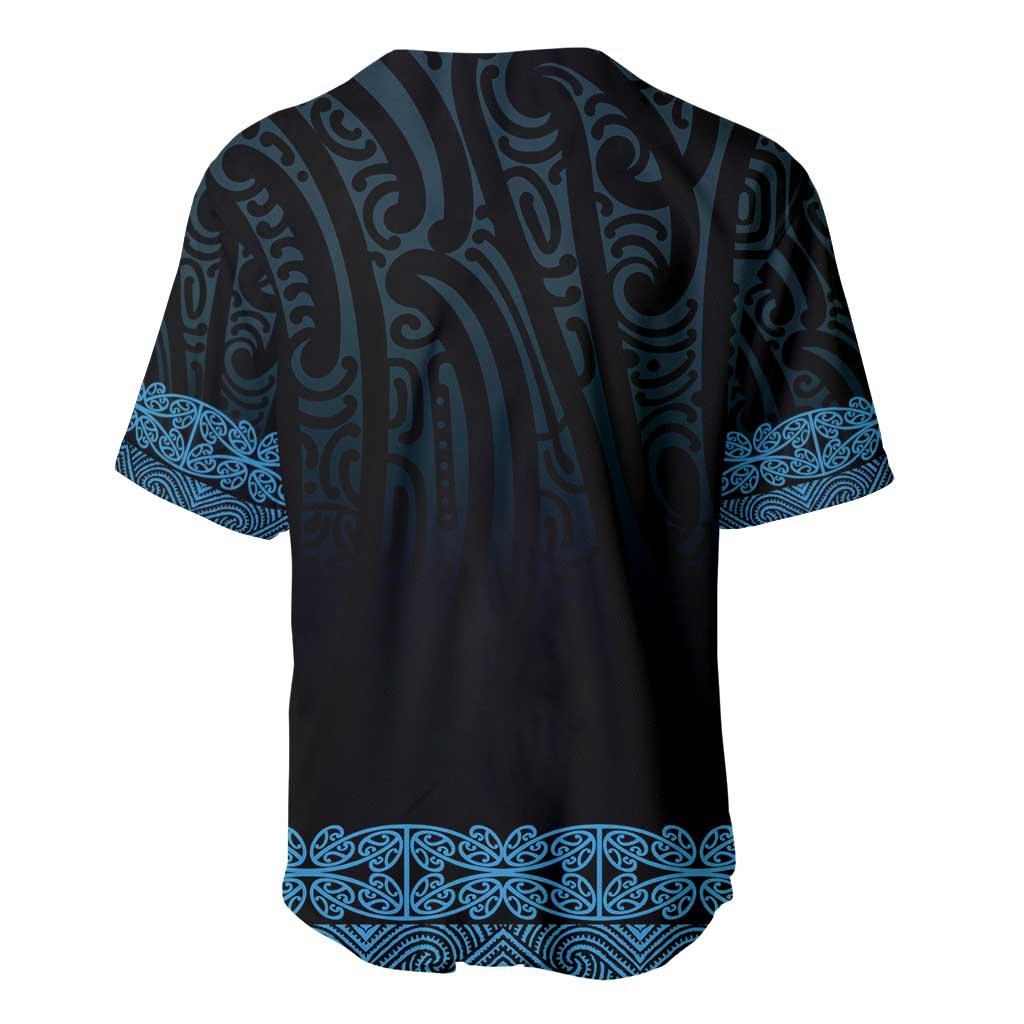 New Zealand Maori Kowhaiwhai Baseball Jersey Kikorangi Maui and Mangopare LT9 - Polynesian Pride