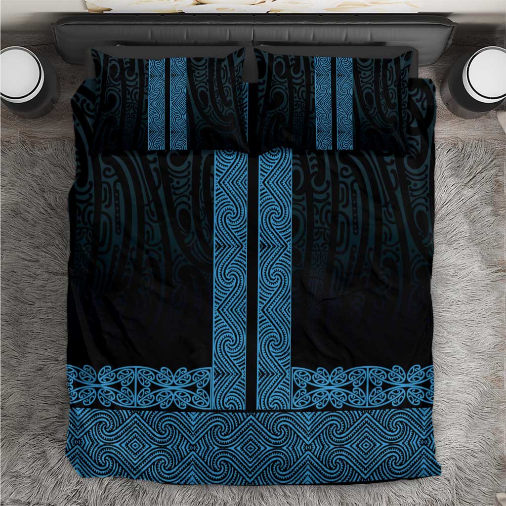 New Zealand Maori Kowhaiwhai Bedding Set Kikorangi Maui and Mangopare LT9 Blue - Polynesian Pride