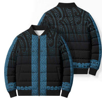 New Zealand Maori Kowhaiwhai Bomber Puffer Jacket Kikorangi Maui and Mangopare LT9 - Polynesian Pride