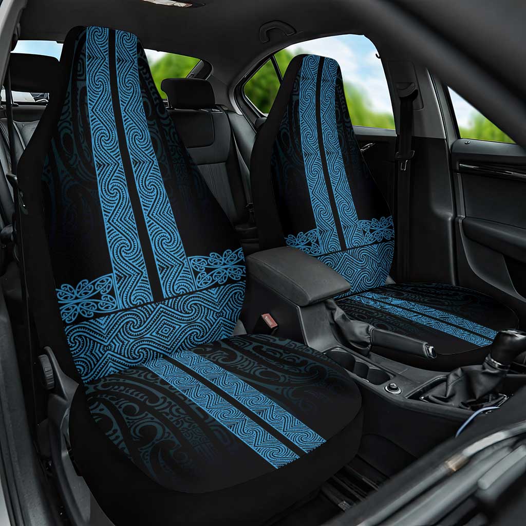New Zealand Maori Kowhaiwhai Car Seat Cover Kikorangi Maui and Mangopare LT9 One Size Blue - Polynesian Pride