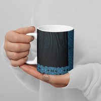 New Zealand Maori Kowhaiwhai Ceramic Mug Kikorangi Maui and Mangopare LT9 - Polynesian Pride