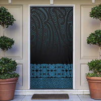 New Zealand Maori Kowhaiwhai Door Cover Kikorangi Maui and Mangopare LT9 Blue - Polynesian Pride