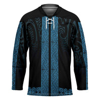 New Zealand Maori Kowhaiwhai Hockey Jersey Kikorangi Maui and Mangopare LT9 Unisex Blue - Polynesian Pride