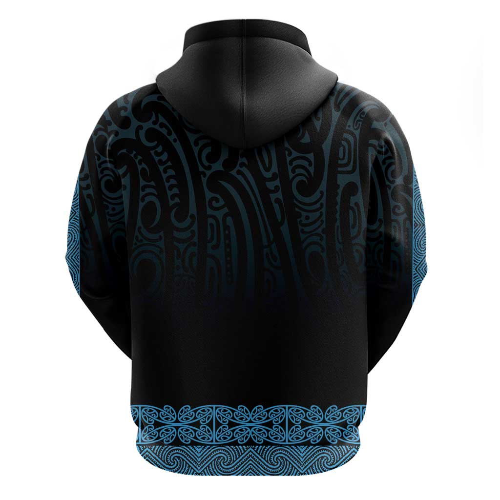 New Zealand Maori Kowhaiwhai Hoodie Kikorangi Maui and Mangopare LT9 - Polynesian Pride