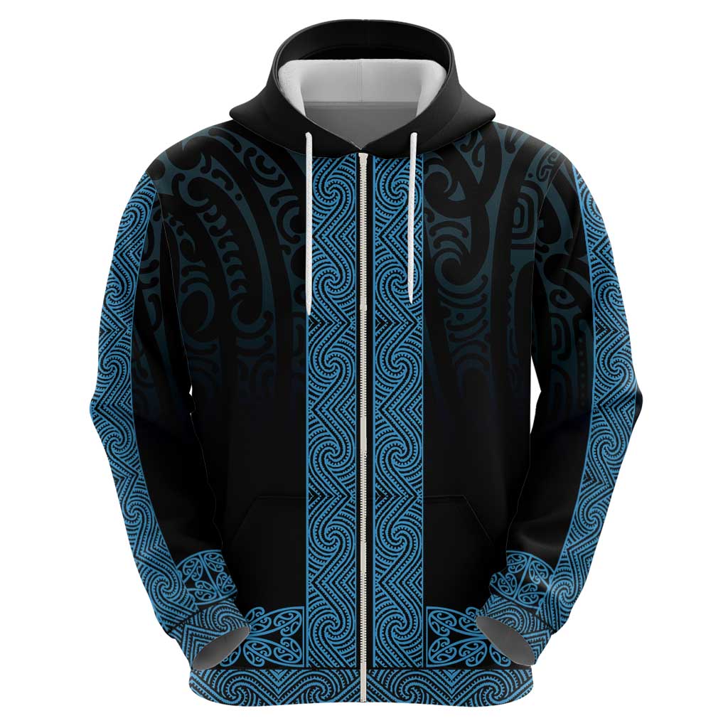 New Zealand Maori Kowhaiwhai Hoodie Kikorangi Maui and Mangopare LT9 - Polynesian Pride