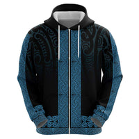 New Zealand Maori Kowhaiwhai Hoodie Kikorangi Maui and Mangopare LT9 - Polynesian Pride