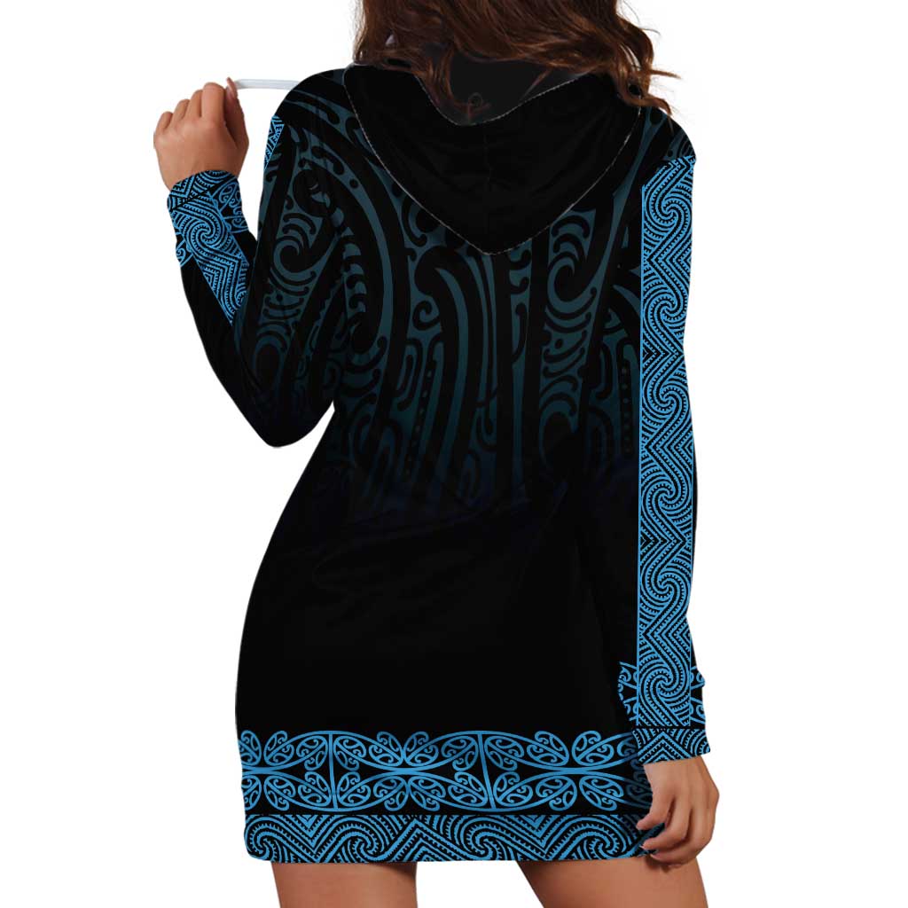 New Zealand Maori Kowhaiwhai Hoodie Dress Kikorangi Maui and Mangopare LT9 - Polynesian Pride