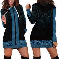 New Zealand Maori Kowhaiwhai Hoodie Dress Kikorangi Maui and Mangopare LT9 - Polynesian Pride
