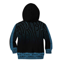 New Zealand Maori Kowhaiwhai Kid Hoodie Kikorangi Maui and Mangopare LT9 - Polynesian Pride