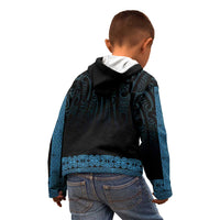 New Zealand Maori Kowhaiwhai Kid Hoodie Kikorangi Maui and Mangopare LT9 - Polynesian Pride