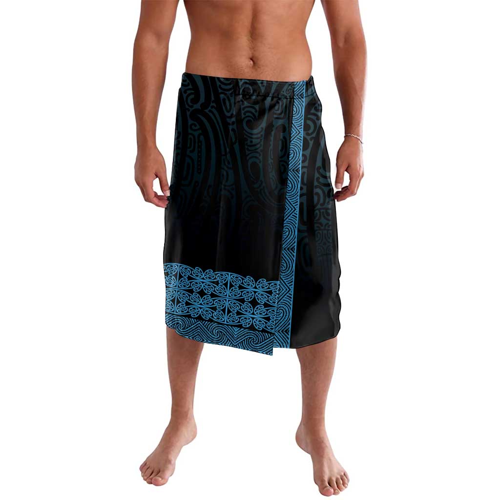 New Zealand Maori Kowhaiwhai Lavalava Kikorangi Maui and Mangopare LT9 Blue - Polynesian Pride