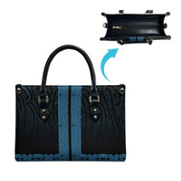 New Zealand Maori Kowhaiwhai Leather Bag Kikorangi Maui and Mangopare LT9 - Polynesian Pride