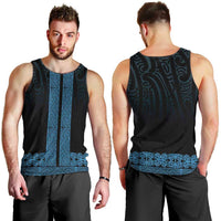 New Zealand Maori Kowhaiwhai Men Tank Top Kikorangi Maui and Mangopare LT9 - Polynesian Pride