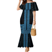 New Zealand Maori Kowhaiwhai Mermaid Dress Kikorangi Maui and Mangopare LT9 Women Blue - Polynesian Pride