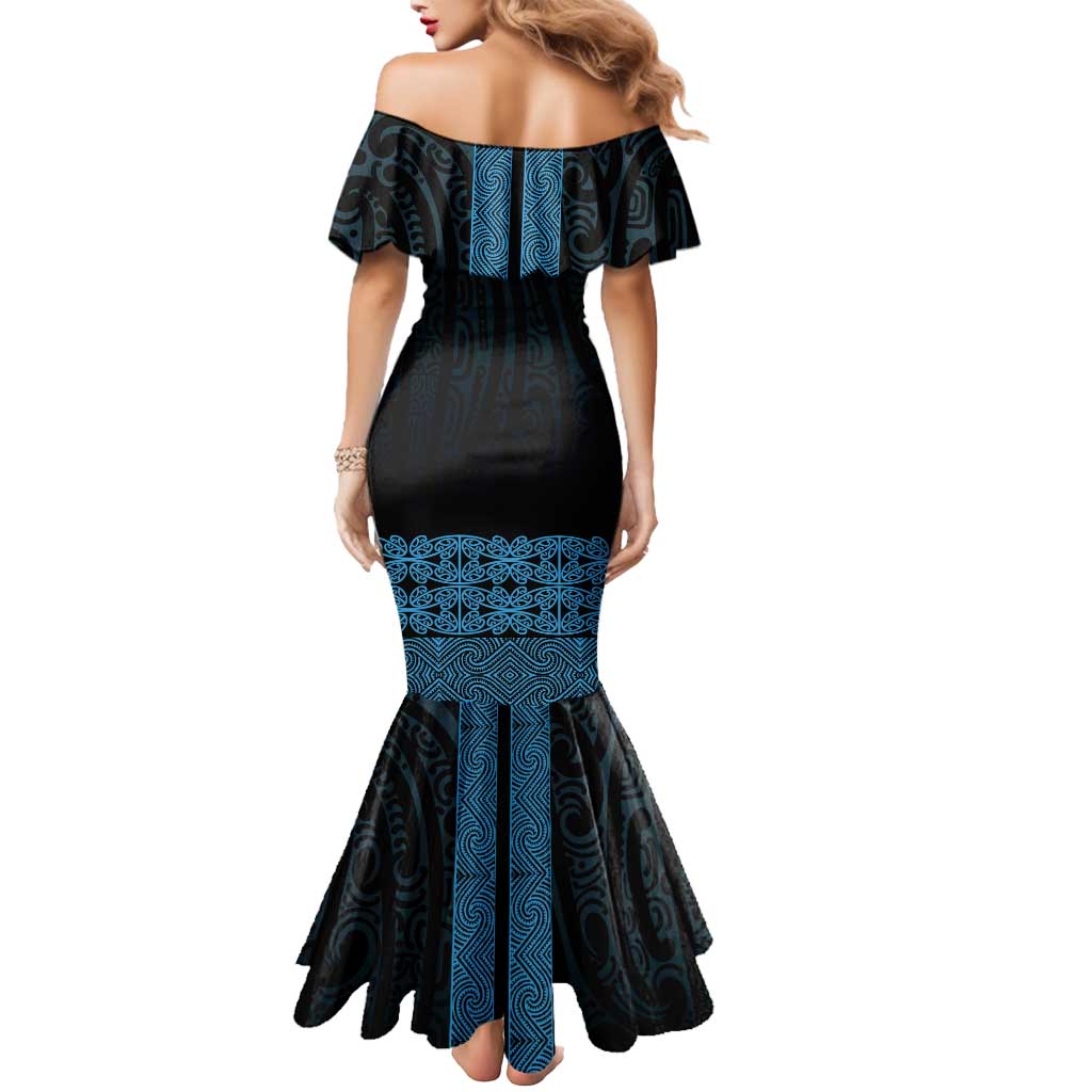 New Zealand Maori Kowhaiwhai Mermaid Dress Kikorangi Maui and Mangopare LT9 - Polynesian Pride