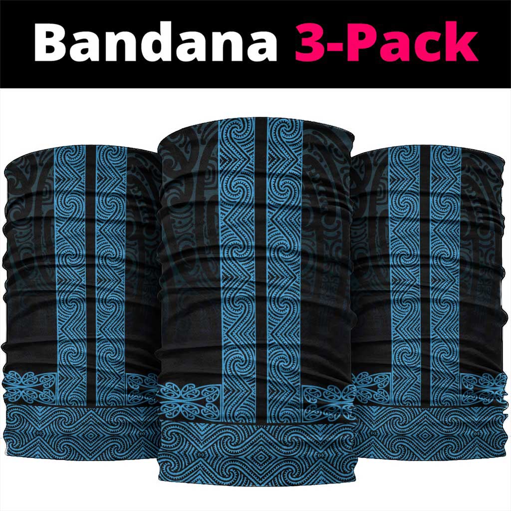 New Zealand Maori Kowhaiwhai Neck Gaiter Kikorangi Maui and Mangopare LT9 package One Size: 25*50cm Blue - Polynesian Pride