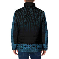 New Zealand Maori Kowhaiwhai Padded Jacket Kikorangi Maui and Mangopare LT9 - Polynesian Pride