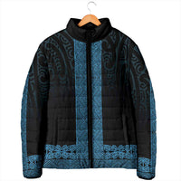 New Zealand Maori Kowhaiwhai Padded Jacket Kikorangi Maui and Mangopare LT9 - Polynesian Pride