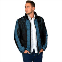 New Zealand Maori Kowhaiwhai Padded Jacket Kikorangi Maui and Mangopare LT9 - Polynesian Pride