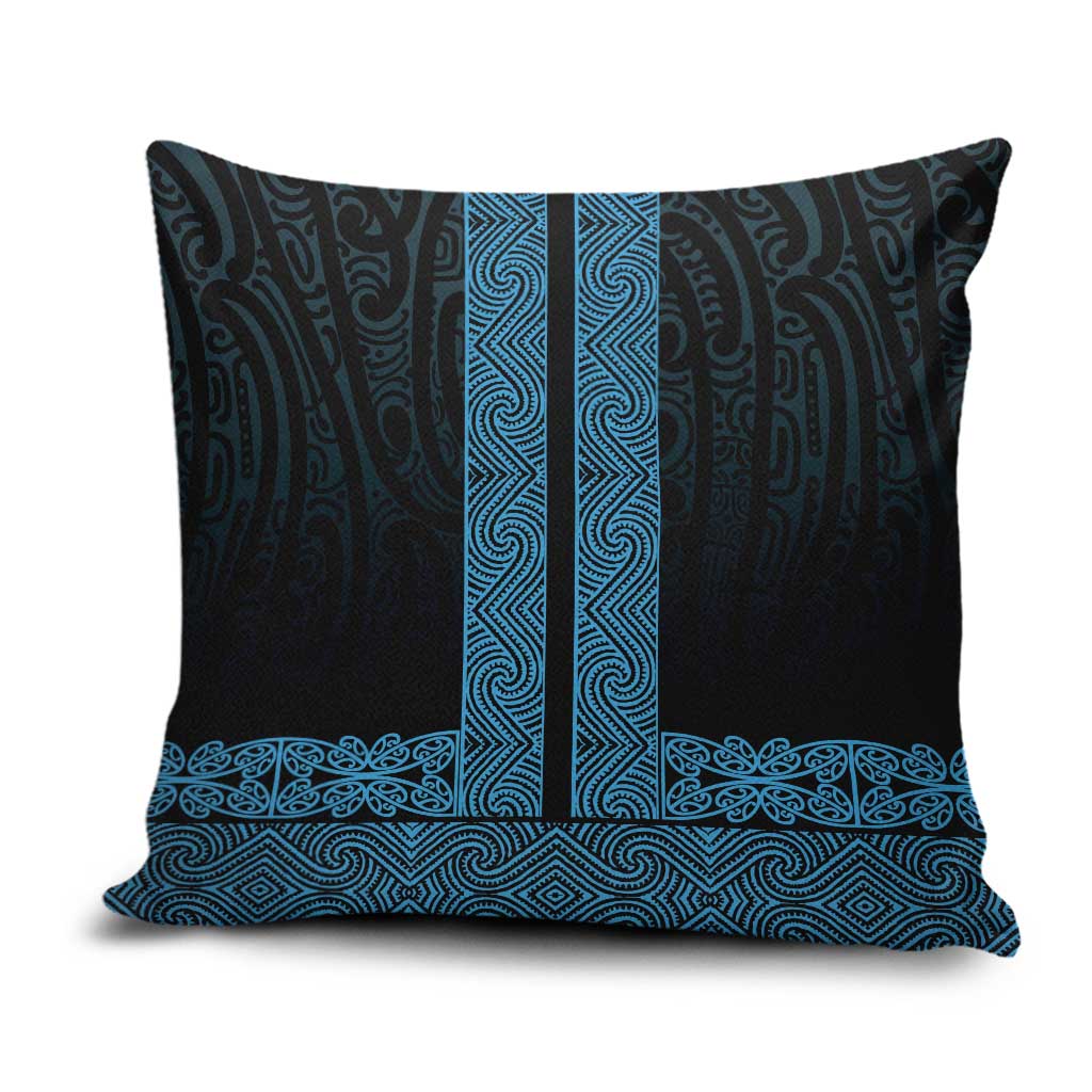 New Zealand Maori Kowhaiwhai Pillow Cover Kikorangi Maui and Mangopare LT9 Blue - Polynesian Pride