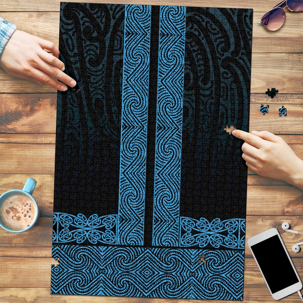 New Zealand Maori Kowhaiwhai Puzzle Kikorangi Maui and Mangopare LT9 Blue - Polynesian Pride