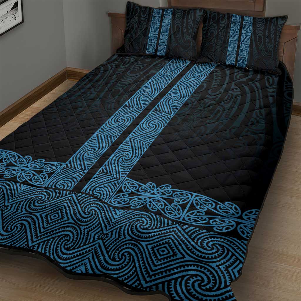 New Zealand Maori Kowhaiwhai Quilt Bed Set Kikorangi Maui and Mangopare LT9 - Polynesian Pride