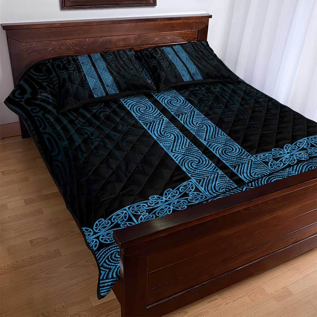 New Zealand Maori Kowhaiwhai Quilt Bed Set Kikorangi Maui and Mangopare LT9 - Polynesian Pride